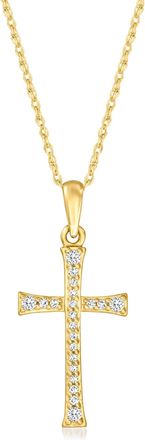 RS Pure by Ross-Simons Diamond Cross Pendant Necklace in 14kt Yellow Gold