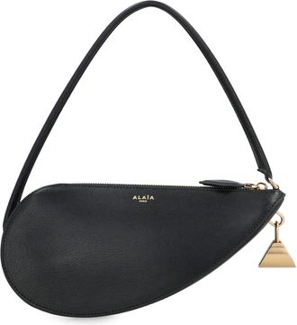 Alaia Womens Le Demi-Coeur Leather Shoulder Bag Black Goatskin Handbags Hand