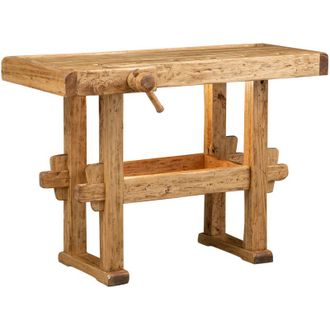 Biscottini International Biscottini - Tavolo alto lavoro 12q6x90x69 cm Made in Italy Isola cucina piano lavoro legno massello Bancone cucina Piano lavoro cucina legno