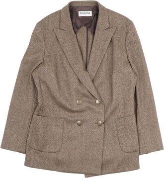 Saulina Milano Assunta Double-Breasted Jacket - Dames - Blazers - Beige - L - Wol - Jassen