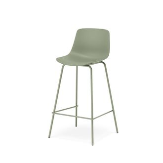 Koketto Home Taburete de cocina bajo verde con estructura met&aacute;lica