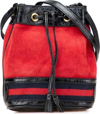 Gucci Pre-owned Bucket Bags, female, Red, Size: ONE SIZE Pre-owned Elegant Bucket Style Bag with Drawstring Closure and Shoulder Strap
