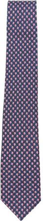 Ferragamo Das - Heren - Stropdassen - Blauw - ONE Size - Leer - Accessoires