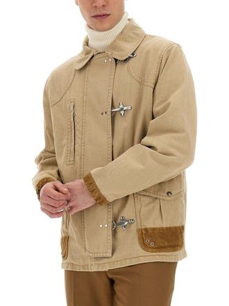 Fay 4-Hook Cotton Jacket - Beige