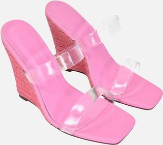 XY London Womens XY London Womens/Ladies Shea Strappy Wedge Espadrilles - Pink - Size: 5