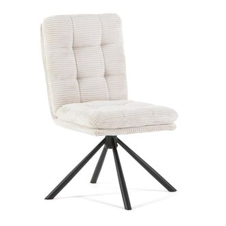 Siediti Fuori e Dentro Set de 2 butacas de terciopelo de canalé burro con patas giratorias