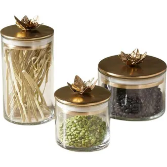 Be Home Lily Botanical Canister - Set of 3 in Clear at Nordstrom
