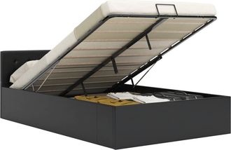 vidaXL Cama Canap&eacute; Hidr&aacute;ulica Cuero Sint&eacute;tico Negra 140x200 Cm Vidaxl