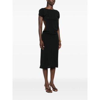 Frankies Bikinis Relaxed Drape Dress - Black