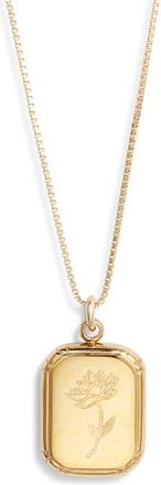 Set & Stones Audrey Birth Flower Pendant Necklace in Gold/july - Waterlily at Nordstrom