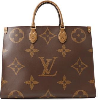 Louis Vuitton Red Color Monogram Reverse Monogram Tote Bag (Pre-Owned)