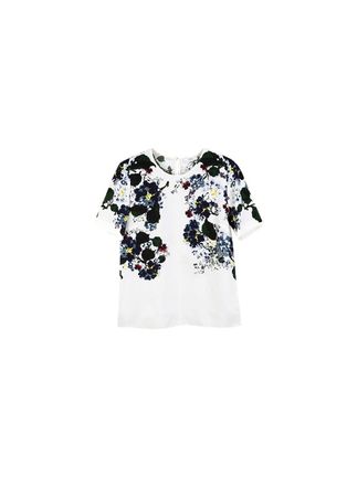 Erdem Ivory floral silk top Size S