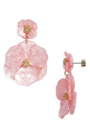 Nordstrom Pansy Drop Earrings in Blush- Gold at Nordstrom