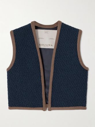 Giuliva Heritage Collection Gilet In Tweed Di Misto Lana Bouclé The Lia - Blu
