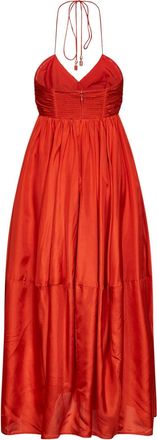 Zimmermann Womens Maxi Dress Mahon Tangerine Silk Orange