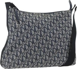 Dior Pre-owned Cross Body Bags, female, Blue, Size: ONE SIZE Pre-owned Trotter Canvas Shoulder Bag