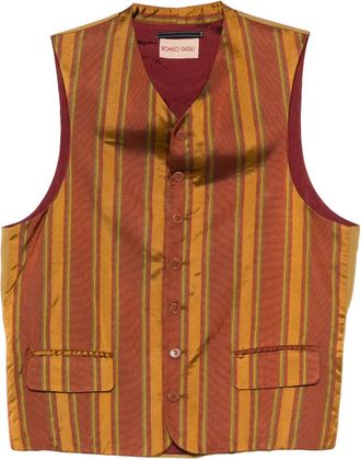 Romeo Gigli 1990s zijden gestreepte spencer met zak - Rood