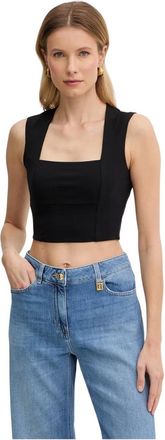 Patrizia Pepe Top corto con scollo quadrato - - Tops - Donna - Nero - L