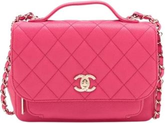 Chanel Pre-owned Vintage Handtas - Dames - Vintage Handtas - Roze - ONE Size - Leer - Vintage
