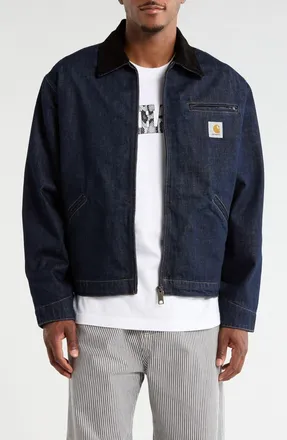 Carhartt Work in Progress OG Detroit Denim Jacket in Blue /Black (Rinsed) at Nordstrom, Size X-Large