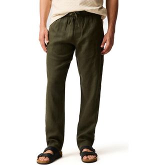 Rodd & Gunn Linen Resort Pants in Dark Olive at Nordstrom, Size Xxx-Large