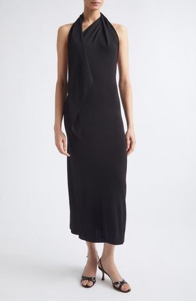 Altuzarra Mitchell Scarf Halter Knit Maxi Dress in Black at Nordstrom, Size X-Small