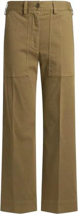 Etro Groene Katoenblend Broek met Zakken - Dames - Loose Fit Jeans - Bruin - W24 - Katoen - Jeans