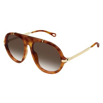Chlo&eacute; Aviator Zonnebril - unisex - Accessoires - Bruin - Maat: ONE Size Nylon