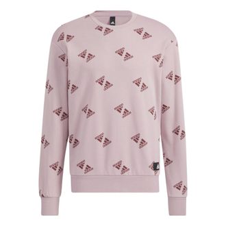 adidas Fi Bp1 Aop Swt Full Print Sports Round Neck Pullover Couple Style Pink HE7449