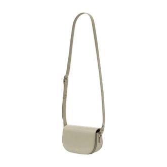 A.P.C. Womens Le B Side Shoulder Bag White Calfskin