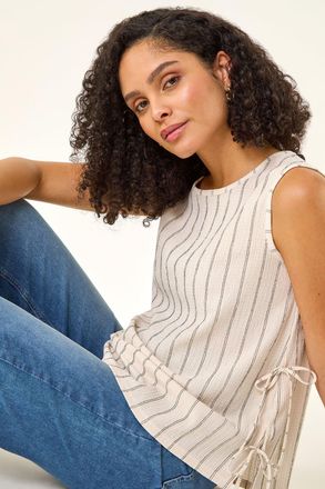 Roman Side Tie Detail Stretch Top