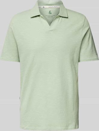 Colours & Sons Slim Fit Poloshirt aus Baumwoll-Leinen-Mix in Tuerkis, Gr&ouml;&szlig;e XXL