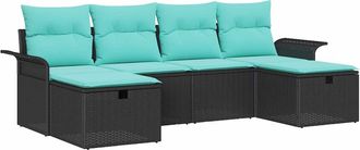 vidaXL Conjunto De Sof&aacute; De Jard&iacute;n 6 Uds. Polirat&aacute;n Vidaxl