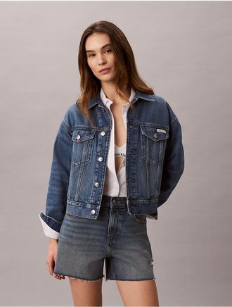 Calvin Klein Jeans Calvin Klein Womens 90s Trucker Jacket - Medium Blue - XS