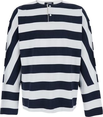 Jacquemus Marini&egrave;re T-shirt met lange mouwen - Heren - Sweatshirts - Blauw - M - Katoen - Hoodies & sweatvesten