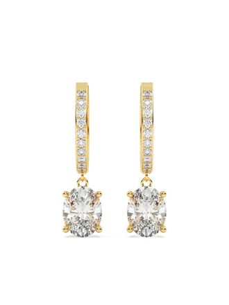 Tilla 14K yellow gold lab grown diamond dangling earrings - White