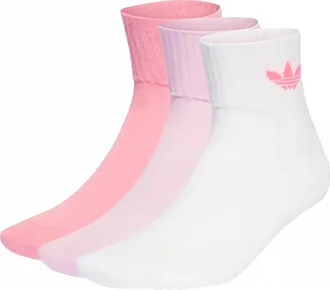 adidas (WMNS) adidas Mid-Cut Crew Socks 3 Pairs White Orchid Fusion Bliss Pink IL5027