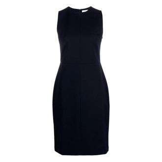 Vince Midi Dresses, female, Black, Size: S Seamed-Front Sheath Dress