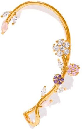 Girls Crew Island Bloom Single Crawler Ear Cuff in Gold/Purple at Nordstrom