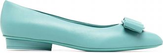 Ferragamo Womens Viva Ballerina Shoes In Light Blue