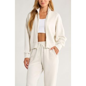 Zella Ultra Luxe Boxy Jacket in Beige Ivory Heather at Nordstrom Rack, Size X-Large