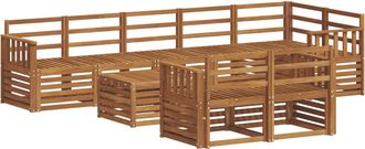 vidaXL Conjunto De Sof&aacute;s De Exterior 9 Uds. Natural Poli&eacute;ster Vidaxl