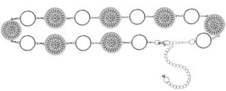 Lascana Ketteng&uuml;rtel LASCANA Schmuckg&uuml;rtel, Damen, Gr. L, silber (altsilberfarben), Metall, leicht gl&auml;nzend, metallic, G&uuml;rtel Ketteng&uuml;rtel, verstellbare Schli