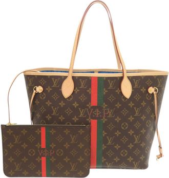 Louis Vuitton Brown Light Blue Monogram Monogram Handbag Tote Bag (Pre-Owned)