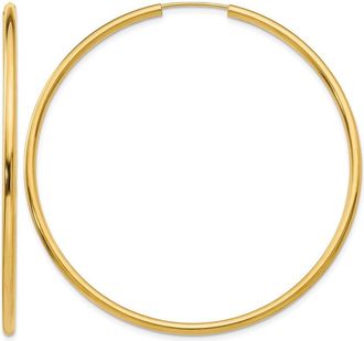 Diamond2Deal 10k Yellow Gold Round Endless Hoop Earrings 2.43g