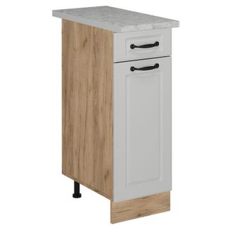 Vicco Mueble Bajo De Cocina R-line, Blanco Casa De Campo, 30 Cm Et M&aacute;rmol