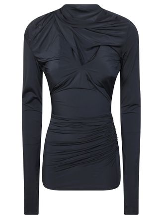 Entire studios Gres Draped High-Neck Long-Sleeve Top
