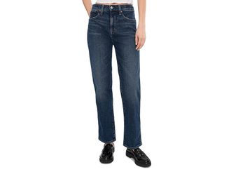 Madewell The Longline Straight Jean in Midnight Waters Womens Jeans Midnight Waters Wash : 30 30, Cotton/Denim/Elastane