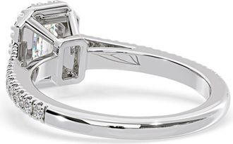 The Diamond Store Annabelle Lab Diamond Halo Engagement Ring in Platinum 1ct F/VS1