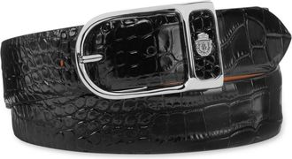 Billionaire Boys Club Leren Riem Crocco - Heren - Riemen - Zwart - 100 CM - Leer - Accessoires